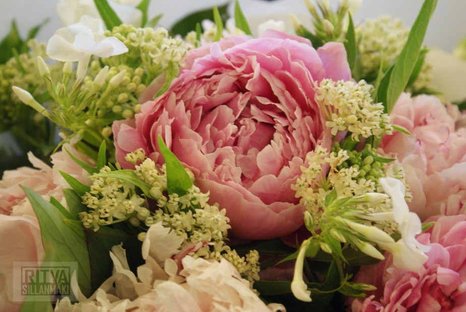 Flower bunch with piony