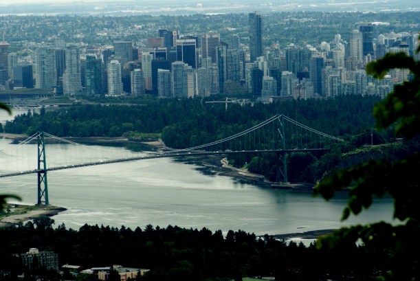 looking down towards Vancouver