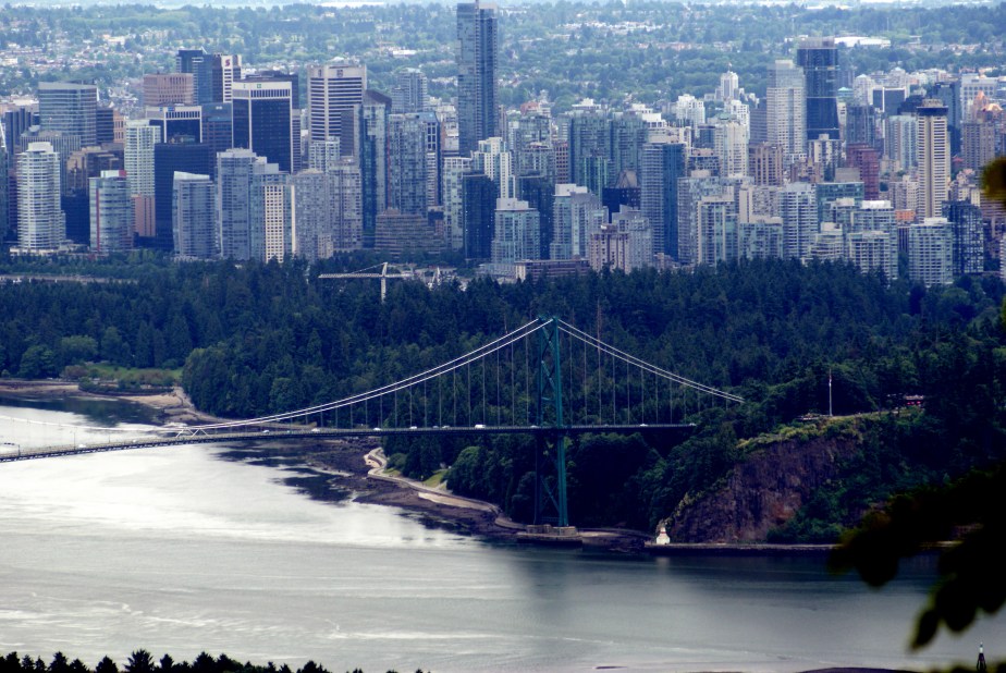 looking down towards Vancouver