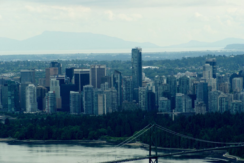 looking down towards Vancouver