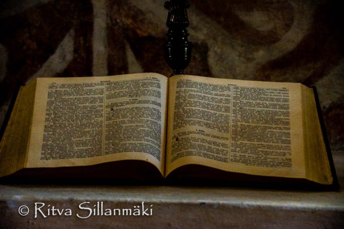 Bible at Espoo Old Church-66