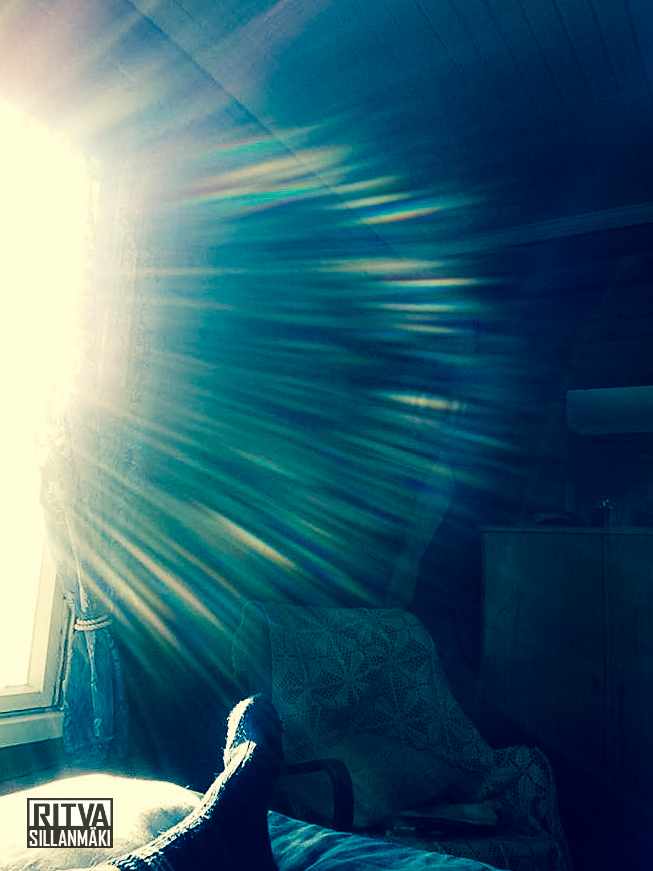 Light beams from the window