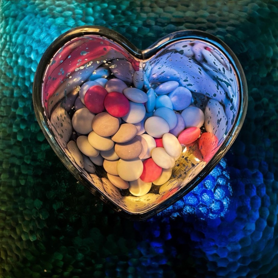 heartful of candy colored&nbsp;treats