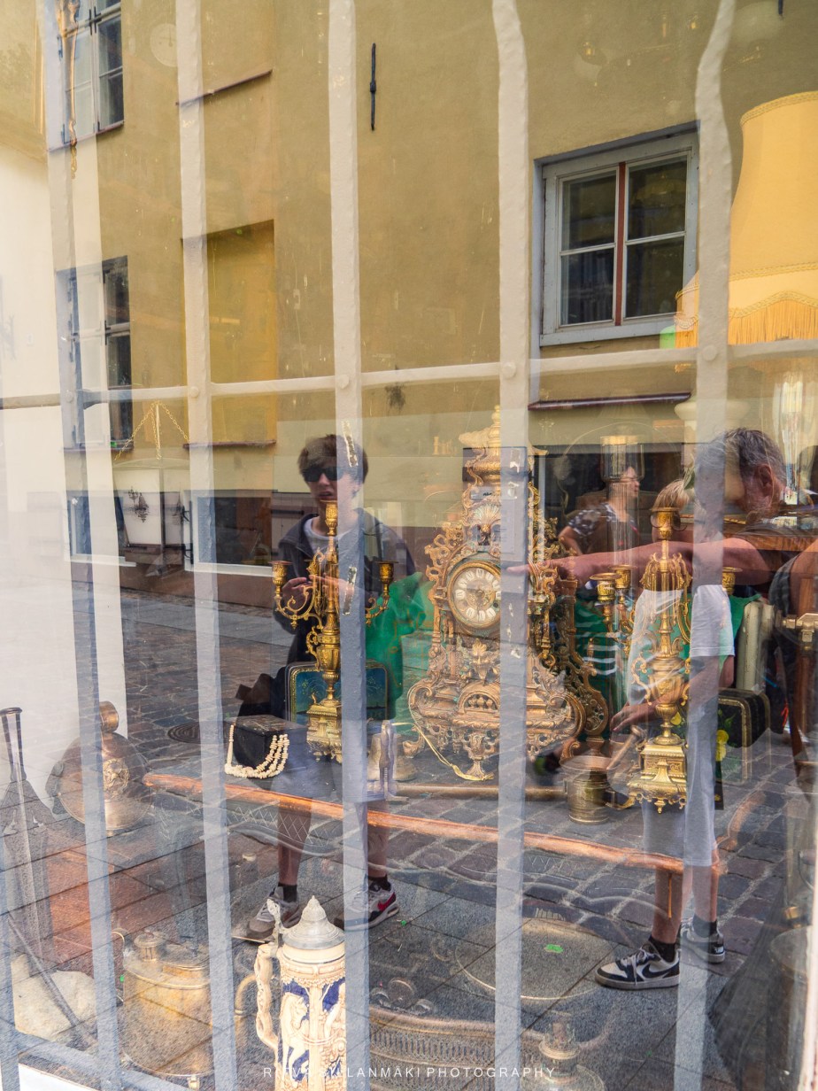 Urban Reflections in Antique Shop&nbsp;Windows